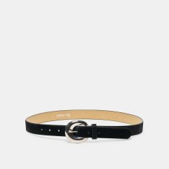 CHUNKY CURVED BUCKLE BELT BLACK