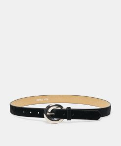 CHUNKY CURVED BUCKLE BELT BLACK
