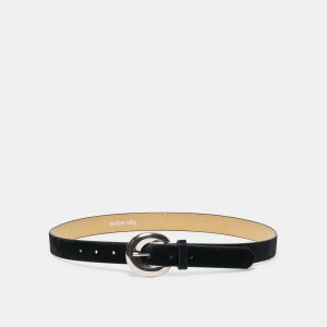 CHUNKY CURVED BUCKLE BELT BLACK