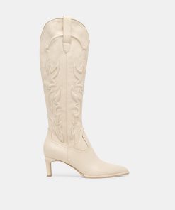 ALISA BOOTS CREME LEATHER