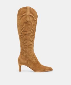 ALISA BOOTS LT BROWN SUEDE