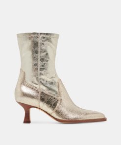 ARYA WIDE CALF BOOTS LIGHT GOLD DISTRESSED LEATHER