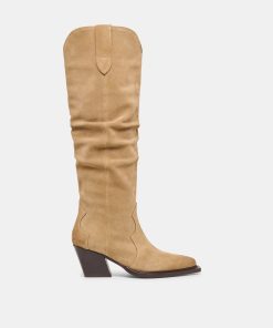 BUCKLY BOOTS CAMEL SUEDE