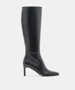 EMMI NARROW CALF BOOTS BLACK LEATHER