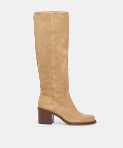 LUCYLE WIDE CALF BOOTS DK TAUPE SUEDE