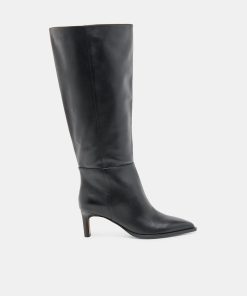 ALIMA EXTRA WIDE CALF BOOTS BLACK LEATHER