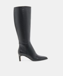 ALIMA WIDE CALF BOOTS BLACK LEATHER