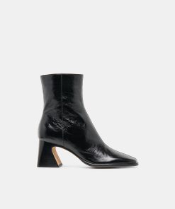 CECELA BOOTIES MIDNIGHT CRINKLE PATENT