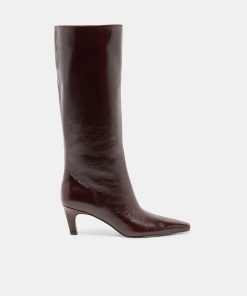 JAZMIN BOOTS BLACK CHERRY LEATHER