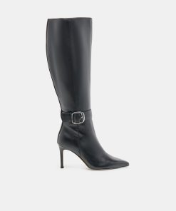 KINZY WIDE CALF BOOTS BLACK LEATHER