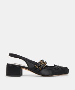 LORIS HEELS ONYX SATIN