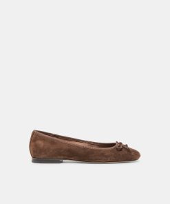 RITLA WIDE BALLET FLATS DK BROWN SUEDE