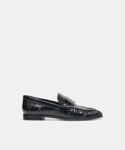 BAXEN LOAFERS NOIR EMBOSSED LEATHER