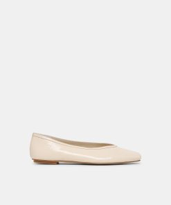 CARET BALLET FLATS BONE LEATHER
