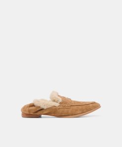 CLOEY PLUSH LOAFERS LT BROWN SUEDE