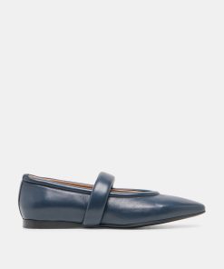 FERA BALLET FLATS NAVY LEATHER