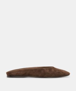 EILA FLATS DK BROWN SUEDE