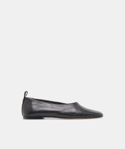 KORY BALLET FLATS BLACK LEATHER
