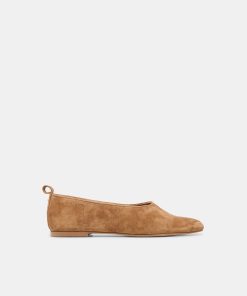 KORY BALLET FLATS LT BROWN SUEDE