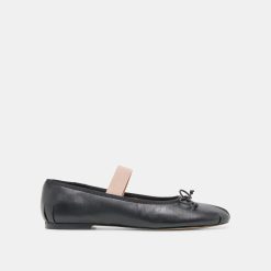 MAYVIS BALLET FLATS BLACK LEATHER