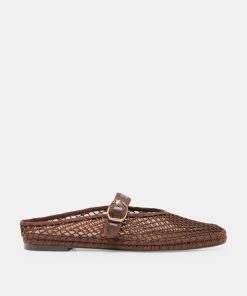 MILIE FLATS CHOCOLATE WOVEN MESH