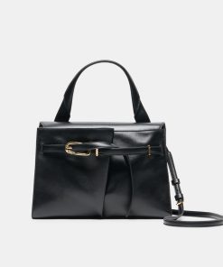 BORGO HANDBAG BLACK LEATHER