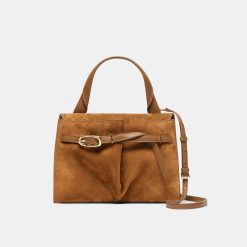 BORGO HANDBAG DARK TAN SUEDE