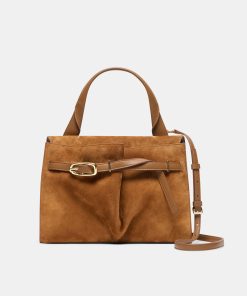 BORGO HANDBAG DARK TAN SUEDE