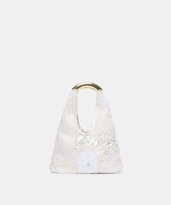 EVELISE MINI HANDBAG WHITE PEARL SATIN