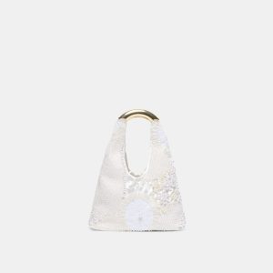 EVELISE MINI HANDBAG WHITE PEARL SATIN