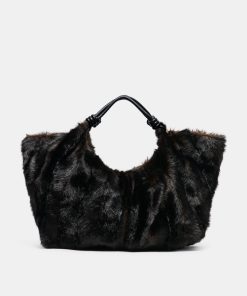 LILEE TOTE ESPRESSO FAUX FUR