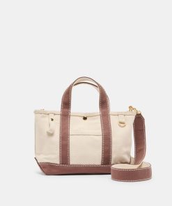 LUNEA HANDBAG NATURAL CHOCOLATE CANVAS