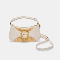 NUALA RAFFIA HANDBAG WHITE STELLA