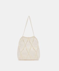 SERILDA PEARL HANDBAG IVORY SATIN