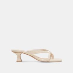 BREVEL WIDE HEELS BONE LEATHER