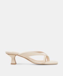 BREVEL WIDE HEELS BONE LEATHER