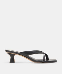 BREVEL WIDE HEELS ONYX LEATHER
