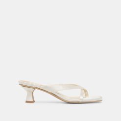 BREVEL WIDE HEELS TRUE WHITE SATIN