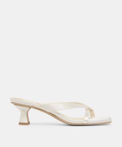 BREVEL WIDE HEELS TRUE WHITE SATIN