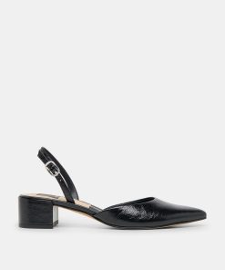 CAREL WIDE HEELS MIDNIGHT CRINKLE PATENT LEATHER