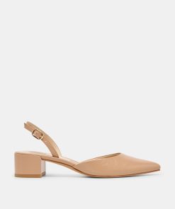 CAREL WIDE HEELS LT TAN CRINKLE PATENT LEATHER