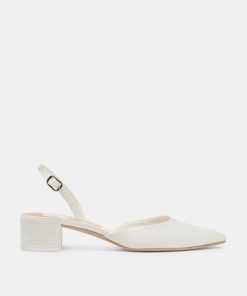 CAREL WIDE HEELS TRUE WHITE SATIN