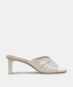 CARLAN HEELS OFF WHITE SILK