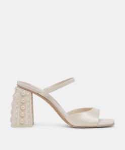 JEMMY PEARL HEELS VANILLA SILK