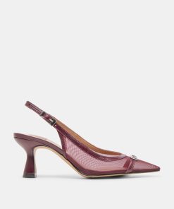 LORINE HEELS BURGUNDY MESH