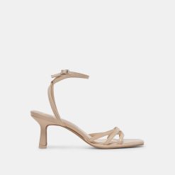 MANJI WIDE HEELS BONE PATENT LEATHER