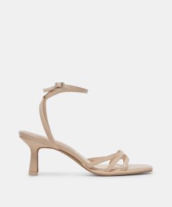 MANJI WIDE HEELS BONE PATENT LEATHER