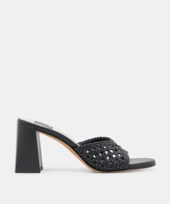 MARGOE HEELS BLACK WOVEN STELLA