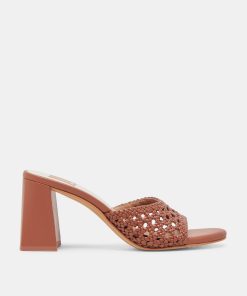 MARGOE HEELS COGNAC WOVEN STELLA