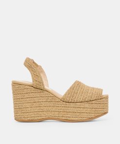 AKERA WEDGES NATURAL RAFFIA